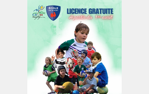 Licences gratuites pour les écoles de rugby